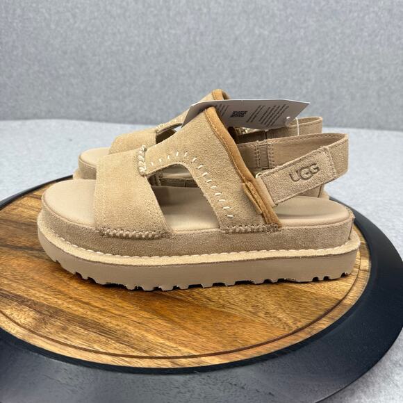 UGG Goldenstar Regenerate Sandals Women's 8.5 Sand Suede [1167369] - Picture 3 of 6